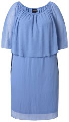 Ulla Popken 848169 Chiffonkleid in A-Linie Hellblau
