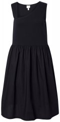 Ulla Popken 848305 Ärmelloses Midikleid mit V-Ausschnitt Schwarz