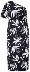 Ulla Popken 848510 Geblümtes Midikleid Schwarz