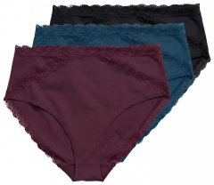 Ulla Popken 848803 Slips mit Spitze 3er-Pack Weinrot