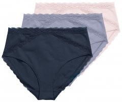 Ulla Popken 848803 Slips mit Spitze 3er-Pack Hellblau