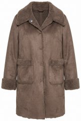 Ulla Popken 850251 Teddymantel Hellbraun
