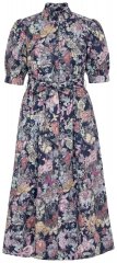Ulla Popken 850298 Geblümtes Hemdblusenkleid Dunkelblau