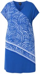 Ulla Popken 850389 Gemustertes Chiffonkleid Blau