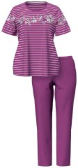 Ulla Popken 850403 Pyjama mit Blumenmuster Violett