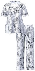 Ulla Popken 850441 Pyjama mit Muster Wollweiß