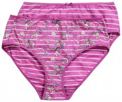 Ulla Popken 850538 Geblümte Slips aus Bio-Baumwolle 2er-Pack Violett