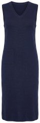 Ulla Popken 850725 Strickkleid mit V-Ausschnitt Dunkelblau