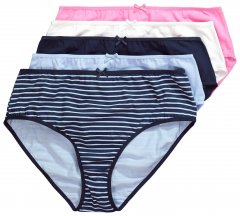 Ulla Popken 850966 Gestreifte Slips 5er-Pack Dunkelblau