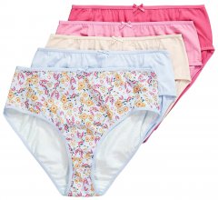 Ulla Popken 851140 Geblümte Slips 5er-Pack Rosa