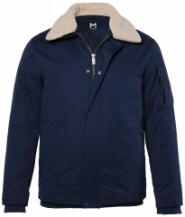 Men+ 369 Jacke Bauchfit mit Teddykragen Dunkelblau