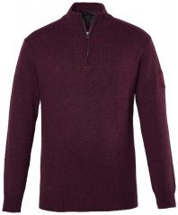 JP1880 851428 Strickpullover mit Troyer-Reißverschluss Pflaume TALL