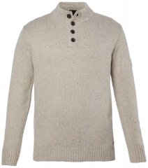 JP1880 851436 Strickpullover mit Knopfkragen Nussbraun TALL