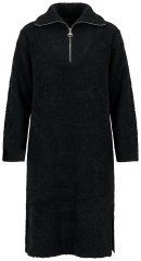 Ulla Popken 851563 Langärmliges Strickkleid mit Rollkragen Schwarz