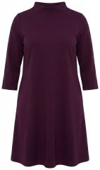Ulla Popken 851664 Jerseykleid mit Rollkragen Pflaume
