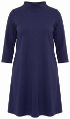 Ulla Popken 851664 Jerseykleid in A-Linie mit Taschen Dunkelblau