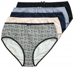 Ulla Popken 851687 Gemusterte Slips 5er-Pack Hellblau
