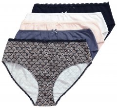 Ulla Popken 851730 Gemusterte Slips 5er-Pack Beige
