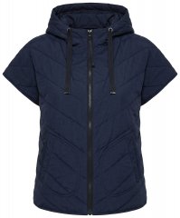 Ulla Popken 851785 Oversize-Steppweste mit Kapuze Dunkelblau