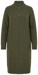 Ulla Popken 852121 Langärmliges Strickkleid mit Rollkragen Khaki
