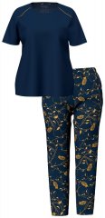 Ulla Popken 852577 Pyjama mit Muster Dunkelblau