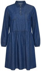 Ulla Popken 852768 Jeanskleid in A-Linie mit Taschen Denimblau