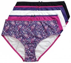 Ulla Popken 852935 Geblümte Slips 5er-Pack Königsblau