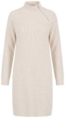 Ulla Popken 853504 Langärmliges Strickkleid mit Rollkragen Wollweiß