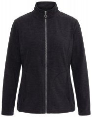 Ulla Popken 853668 Fleecejacke mit Stehkragen Schwarz