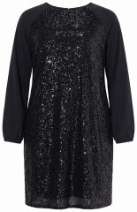 Ulla Popken 853871 Paillettenkleid Schwarz