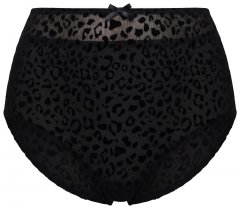 Ulla Popken 854551 Pantys mit Animal-Print Schwarz
