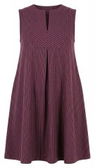 Ulla Popken 854988 Gestreiftes Kleid Weinrot