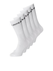 Jack & Jones Basic Logo Tennissocken Weiß 5er-Pack
