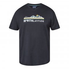 North Latitude Mountain T-Shirt V-Neck Schwarz