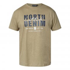 North Latitude T-Shirt Slub With Print Braun/Beige