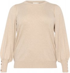 Kaffe Curve Lizzy Langarm-Pullover Beige