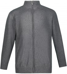 JP1880 Cardigan Knitted with Zipper Grey