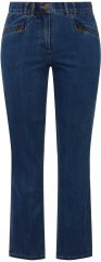 Ulla Popken Mony Elastic Waist Zip Pocket Jeans Blue Denim