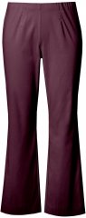 Ulla Popken Bengaline Elastic Waist Thermal Pants Aubergine