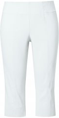 Ulla Popken Bengaline Elastic Waist Stretch Capri Pants Snow White