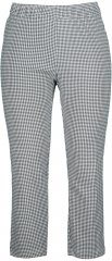 Ulla Popken Check Bengaline Slim Leg Sienna Fit Stretch Crop Pants Black