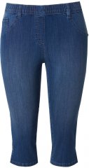Ulla Popken Denim Elastic Waist Capres Blue Denim