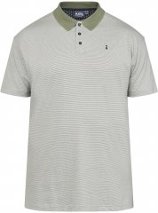 North Latitude 61136 Gestreiftes garngefärbtes Poloshirt Olivgrün