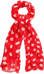 Ulla Popken Polka Dot Scarf Neon Red