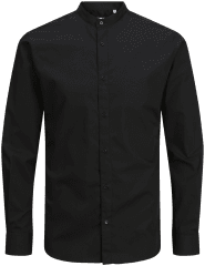 Motley Denim Big Sizes for Men Jack & Jones JOE Shirt Long Sleeve Plain Casual Black