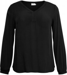 Kaffe Curve Ami Langarm Bluse Tiefschwarz
