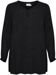 Kaffe Curve Ami Langarm Tunika Tiefschwarz