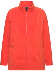 Ulla Popken Modular Fleece Zip Front Jacket Coral