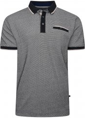 Kam Jeans 5525 Raised Dobby Fabric Polo with Tipping Black