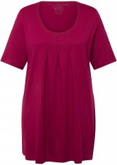 Ulla Popken Essential Front Pleat Tee Magnolia Red